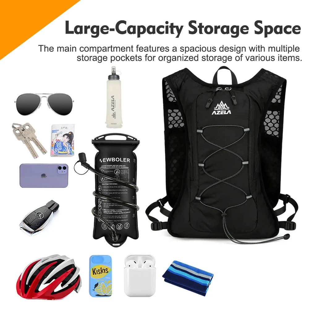 NEWBOLER Breathable Hydration Vest Trail Running Backpacks Lightweight Cycling Run Jogging Marathon Backpack Riding Climbing Bag