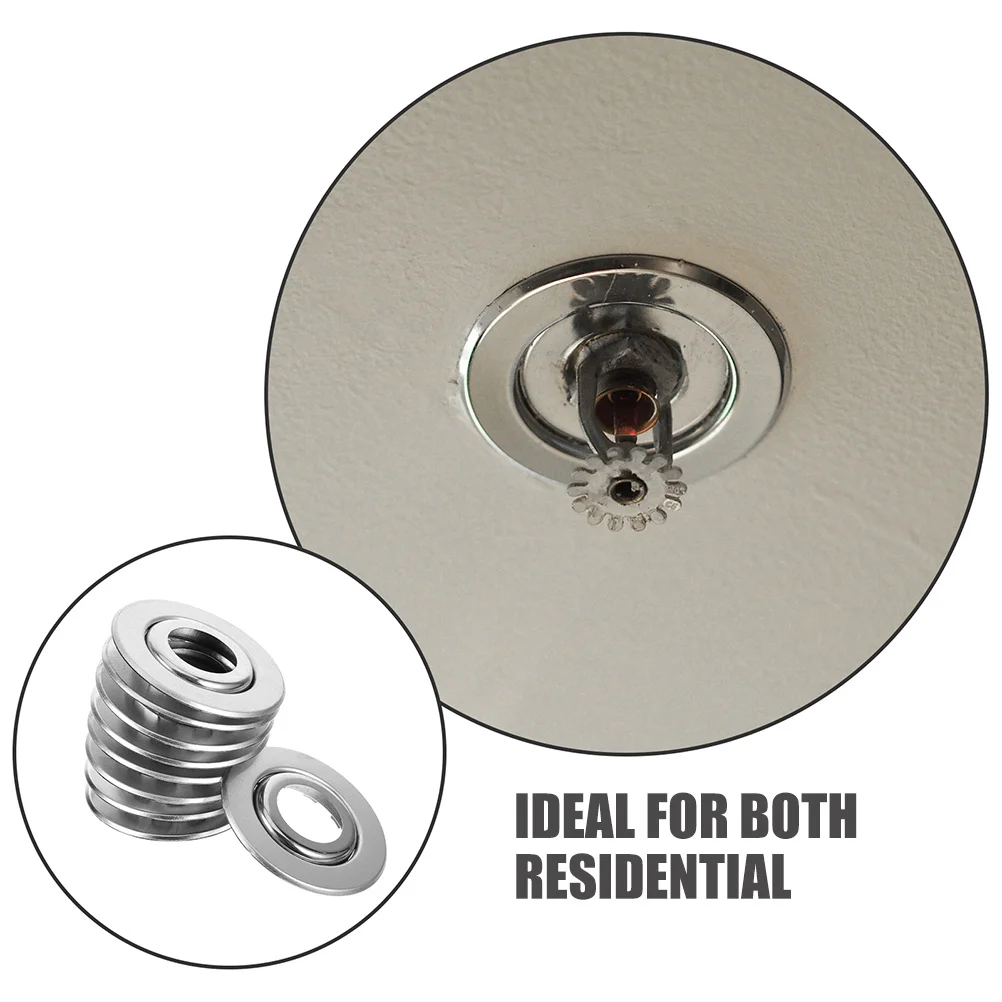 10pcs Stainless Steel Fire Sprinkler Cover Adjustable For Ceiling Wall-Mounted Heads Protective Plate Decorative Escutcheon Pipe