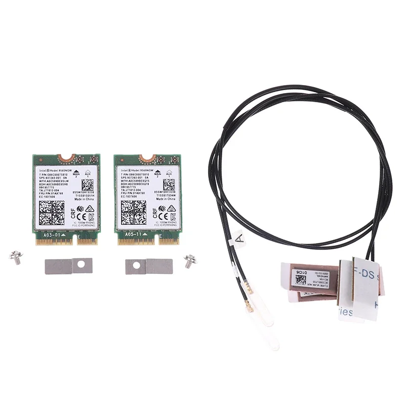 9560NGW WiFi Card+Antenna 1733Mbps Wireless AC 9560 Dual Band 2.4G/5G BT 5.0 802.11Ac M.2 CNVI 9560NGW Wireless Adapter
