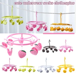 Underwear Clothes Hangers with Multi Clips Cute Socks Bra Hanger for Kids High Quality PP Balcony Wardrobe Closet Organizer