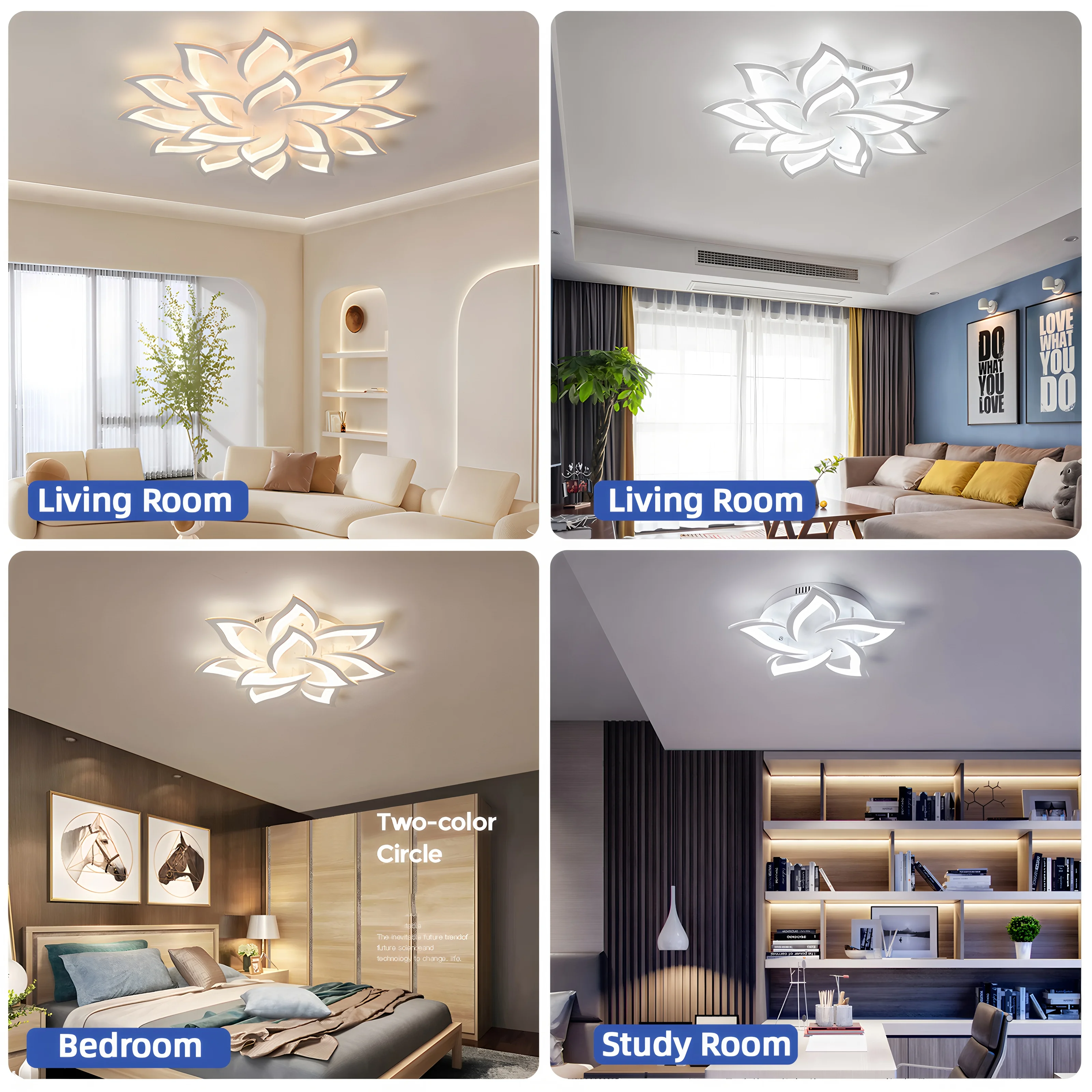 زهرة الثريا أضواء السقف الشمال الفاخرة التحكم عن بعد يعتم مصباح السقف عناصر ديكور المنزل لغرفة النوم غرفة الطعام #4