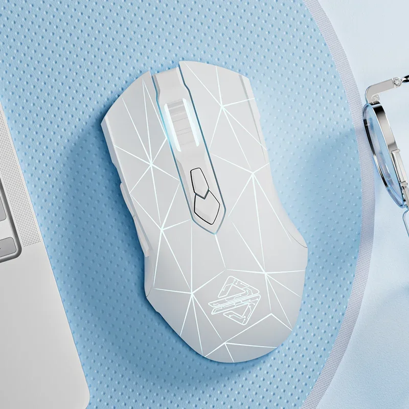

Ajazz AJ52 Mouse Cutom Tri-mode Wired Game Specific Mechanic Wireless Bluetooth 2.4G Gaming Mouse RGB 2400dpi Csgo Gamers Design