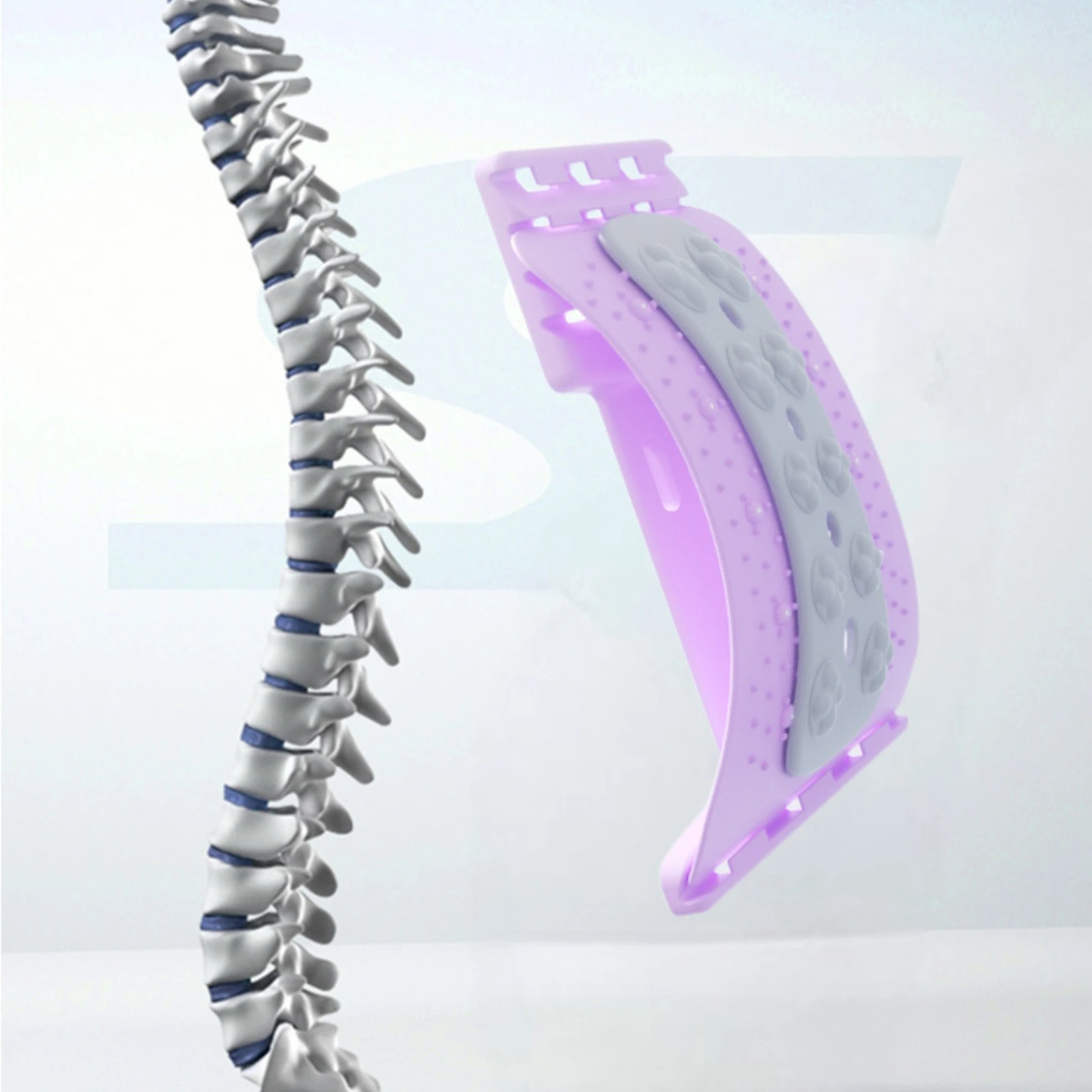 Lumbar Traction Board Acupressure Points Adjustable Massage Back Stretcher Curved Back Support Board Heavy Duty