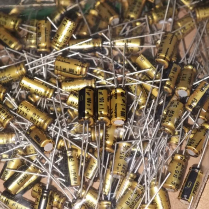 20PCS 1UF 100V Original Audio Capacitor 100V 1UF 5X11 FW Gold Shell