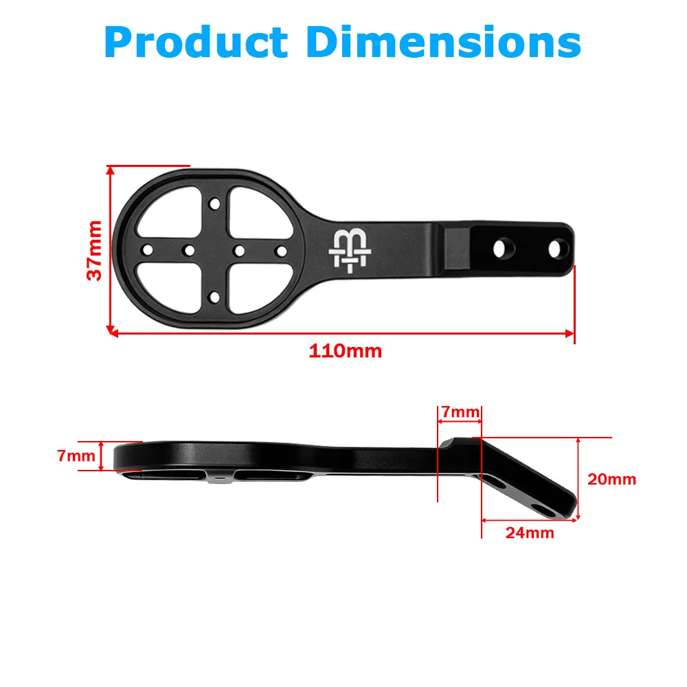 BLACK INC Bike Computer Mount Handlebar Bicycle Extension Alloy Mount Bracket Holder for Garmin Wahoo Bryton Cateye Etc