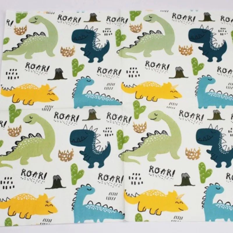 10/20 قطعة 33 سنتيمتر 2Layer حفلة عيد ميلاد المناديل ديناصور موضوع المناديل الزخرفية اللوحة الزخرفية ورقة DIY Decoupage ورقة