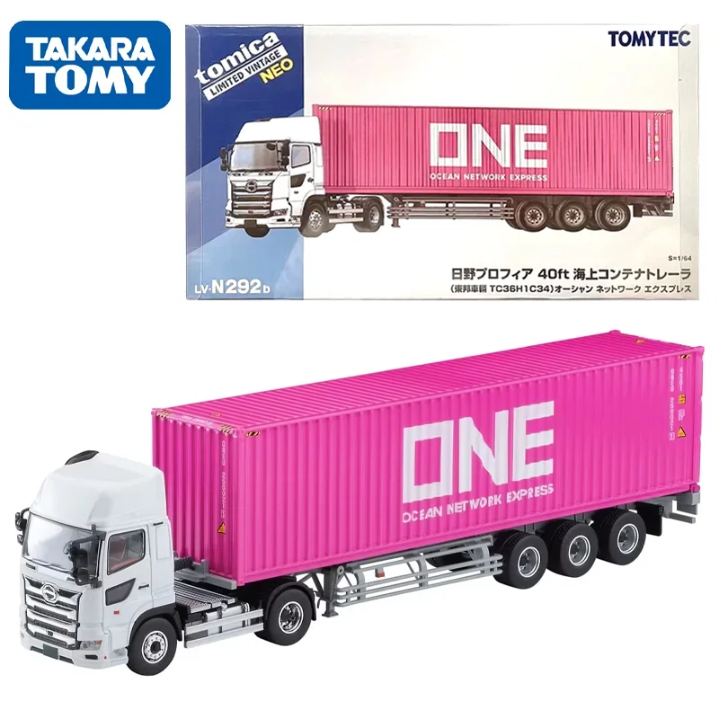 

TAKARA TOMY TOMYTEC Tomica 1/64 LV-N292b Hino Marine Container Trailer Profile 40ft ONE Alloy Toy Motor Diecast Metal Model Gift