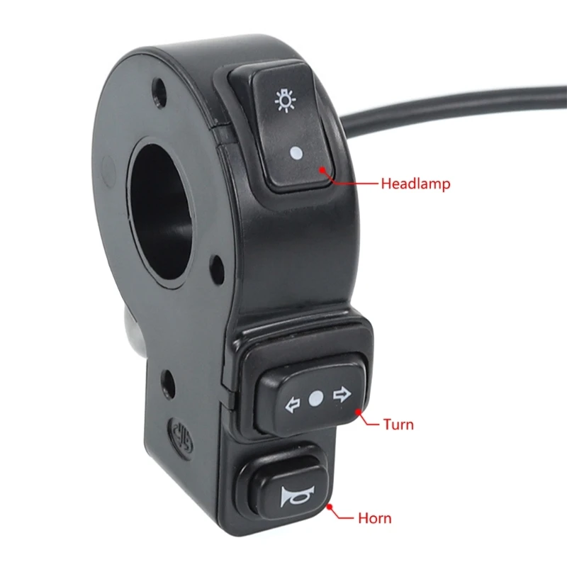 Motocicleta cabeça luz Turn Switch, chifre ligar e desligar interruptores de controle, 3 em 1