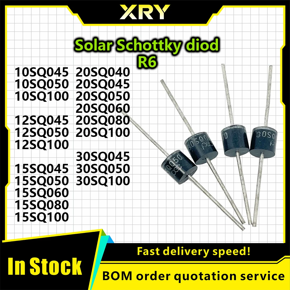 10pcs Axial for Solar Panel Parallel  15SQ045 15SQ050 20SQ045 20SQ050 20SQ060 30SQ045 30SQ050 10A 12A 15A 20A 30A Schottky diode