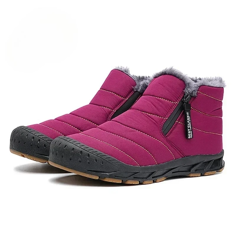Men Snow Boots Warm Fur Winter Men Shoes Long Plush Ankle Boots Unisex Outdoor Casual Sneakers Durable Non-slip Boots Zapatos