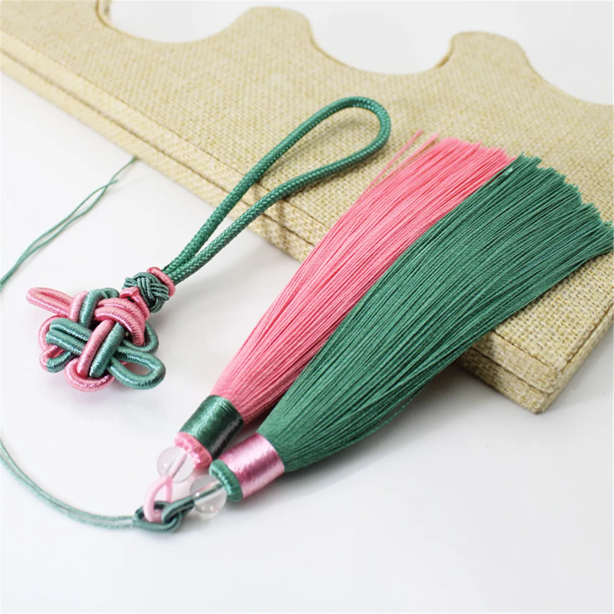 5/10 Pcs Chinese Knots Pendant Tassels with Double Satin Silk for Wealth and Good Fortune Chinese Knotting Cord Car Pendant