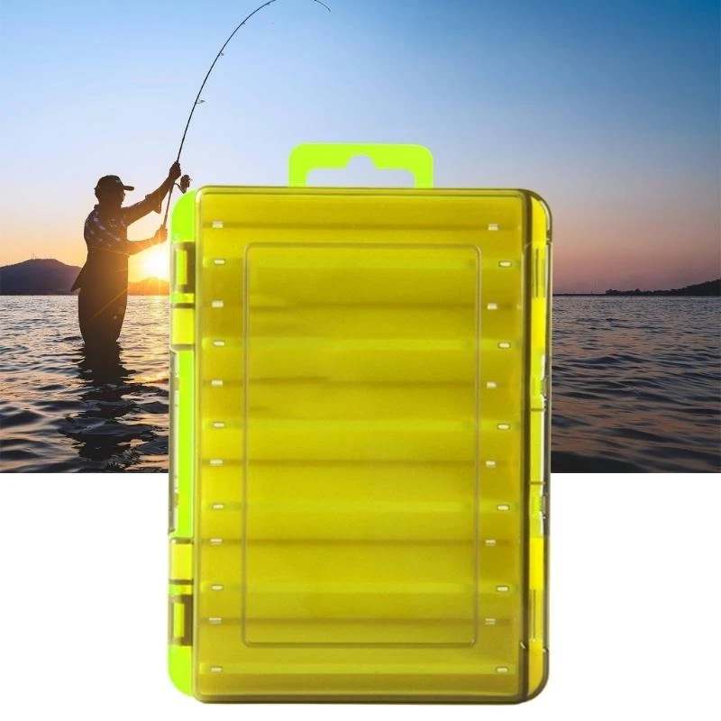 G6DE Double Sided Baits Lures Box Portable Fishing Tackle Box Outdoor Light Weight Fishing Tool Box Fishing Accessories Case