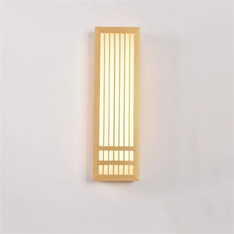 

Настенные светильники из цельного дерева в японском стиле, подходящие для прикроватной тумбочки спальни, гостиной, прихожей отеля