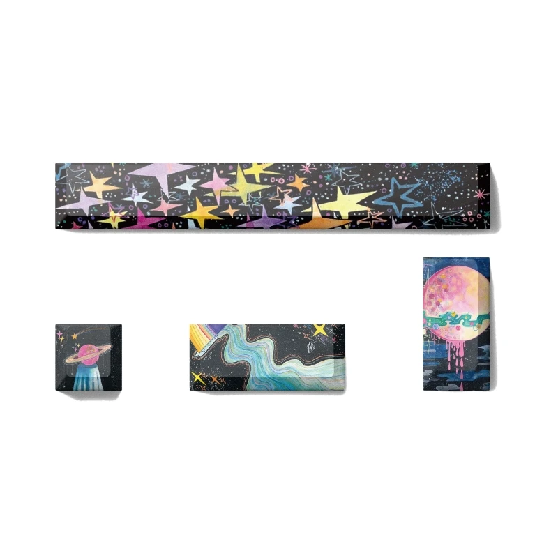 

4Pcs Personality Keycaps Cherry PBT Five-Side Sublimation Space Enter Keys Keycap for Mechanical Keyboard