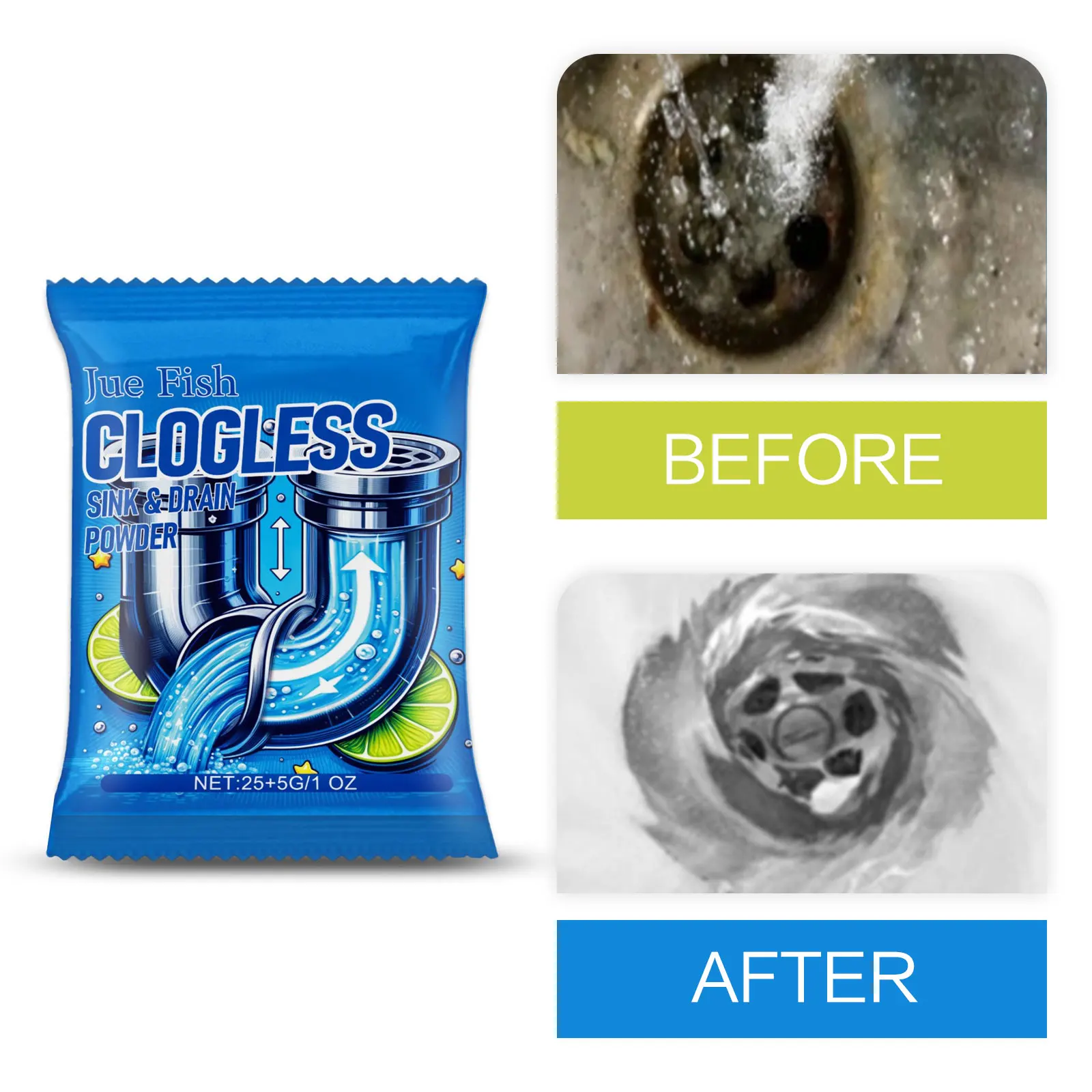 

Kitchen Sink Cleaner Powder Toilet Sewer Dredge Deodorizing Drainage Ditch Cleaning Drain Clogs Cleaner Pipeline Dredging Agent