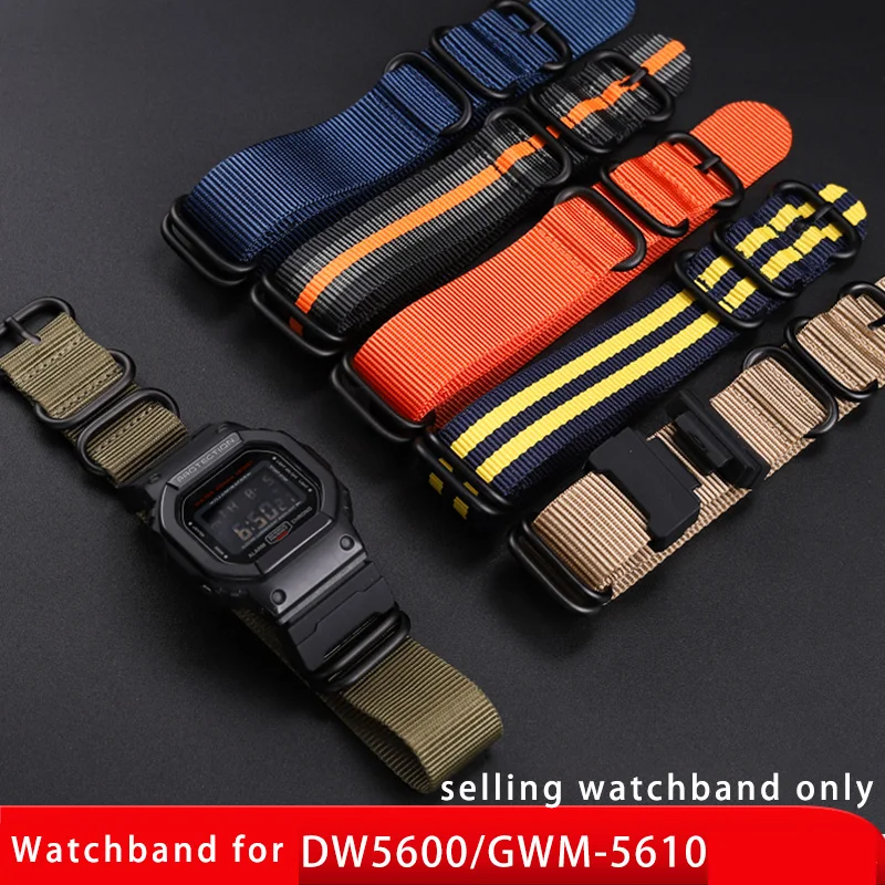 Modified Canvas watch Strap for CASIO DW5600 GW-B5600 GMW5610 Modified Trendy Nylon Strap Waterproof Sports watchband Bracelet