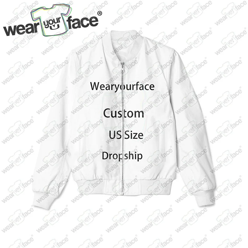 DIY Custom US Size 3D All Over Printed Zipper Bomber Jacket Button Up Printed Cardigans Hipster Casual Streetwear Men Women