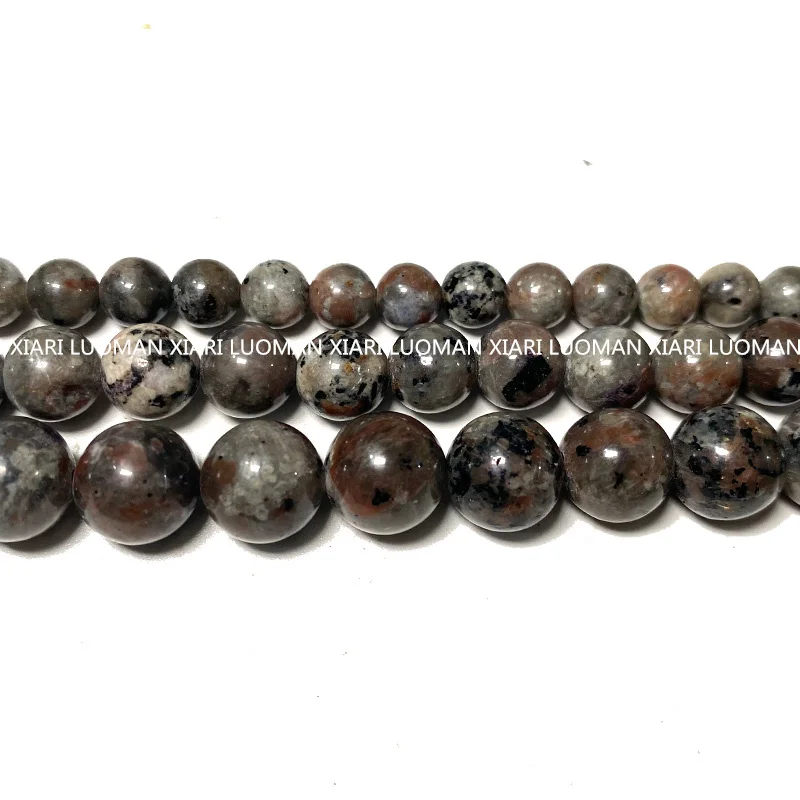 Natural Yooperlite Flame Stone Beads Loose Round Fire Sodalite Feldspar Gemstone For Jewelry Making DIY Bracelet Accessories