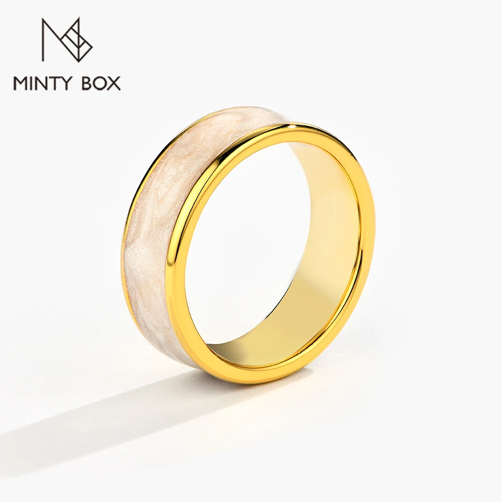 

MINTYBOX Solid S925 Sliver Shell Ring for Women Men Mother shellfish Vintage Engagement Wedding Band Rings Fine Jewelry Gift