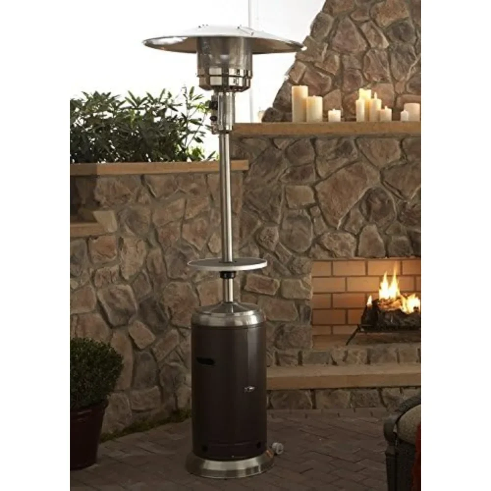 

HLDS01-SSHGT 48 Fan Heater 000 BTU Propane Patio Heater With Wheels and Table Hot Air Blower Large Outdoor Heating Supplies Home