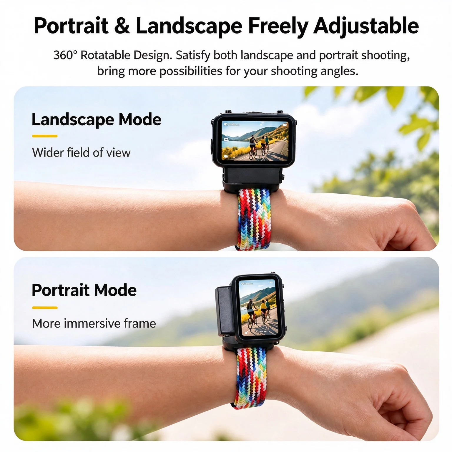 For DJI Osmo Nano Camera Braided Elastic Wrist Band Multi-Functional Image Transmission Mount Bracket Adjustable Strap Accessory
