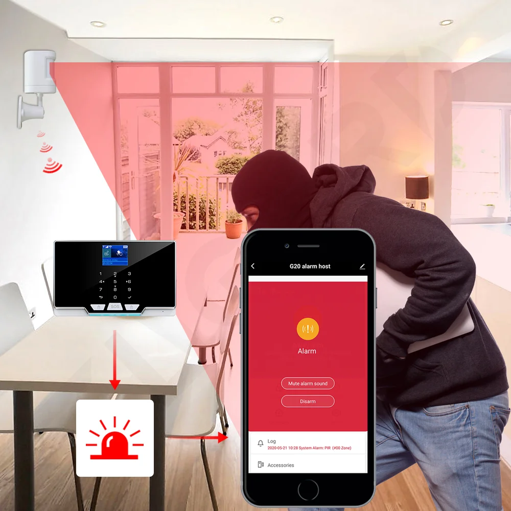 Imagem -05 - Taiboan-sem Fio Anti-pet Detector Infravermelho Sensor de Movimento Pir Home Security Alarm System 433mhz Wi-fi Gsm