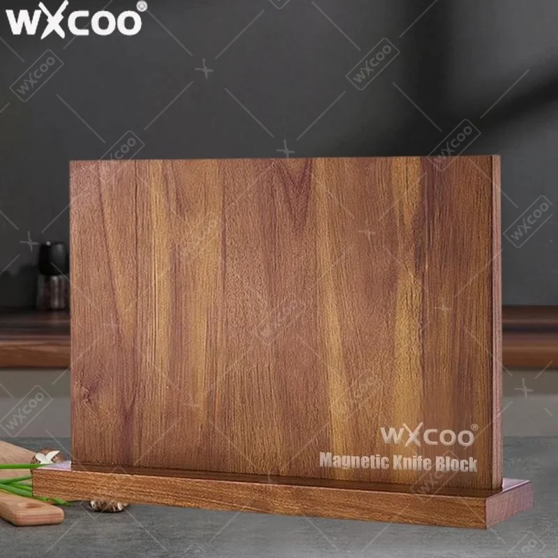 

WXCOO Длинный магнитный блок ножей, сильные улучшенные магниты, подставки для хранения, деревянный держатель для ножей из акации, держатель для кухонного ножа