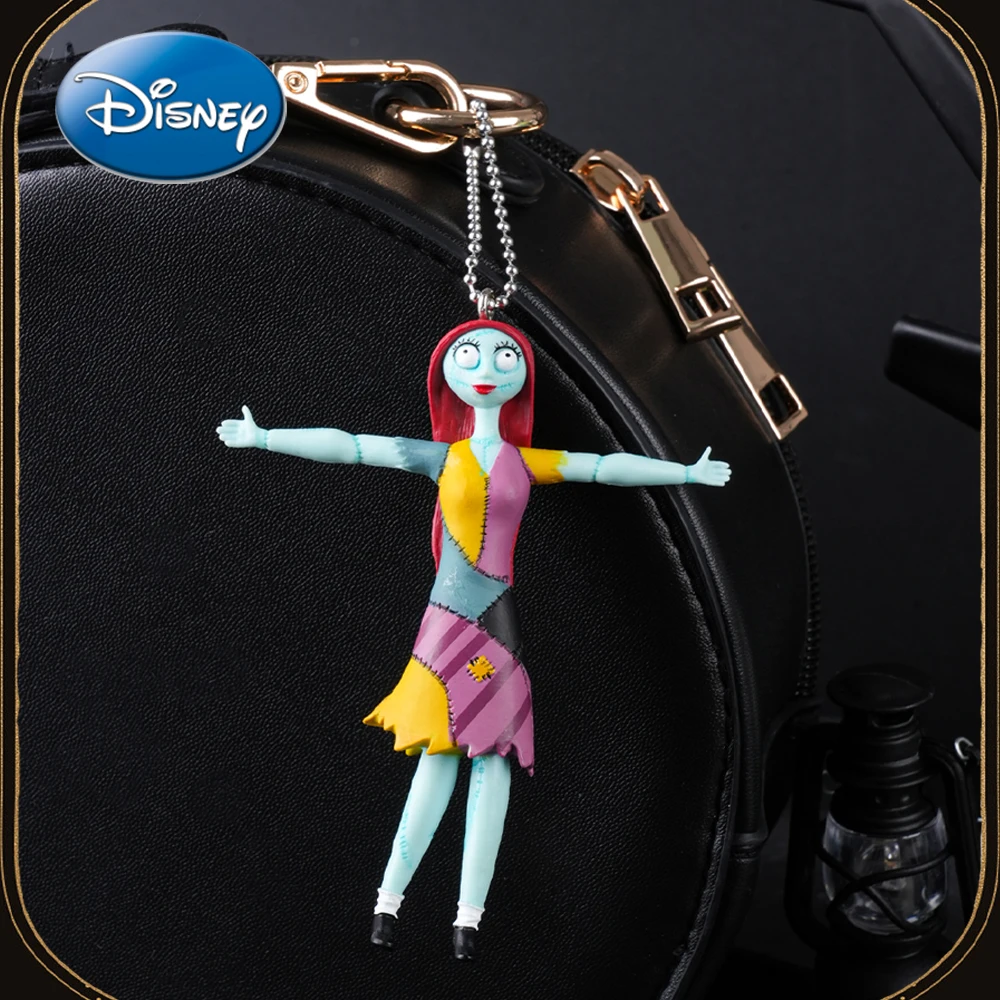The Nightmare Before Christmas Officially Licensed Figurine Bag Clip Charms Sally PVC Keychain Christmas Gift 1Pc Disney