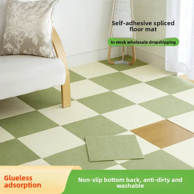

30x30cm 10 pieces spliced ​​carpet glue-free floor mat for children's bedroom flooring non-slip and dirty resistance