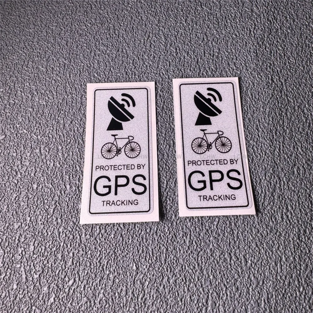 GPS Tracking Warning Stickers, Waterproof Vinyl Decals for Bicycle, Cycling, Racing Bike, Car Window and Auto Body Styling