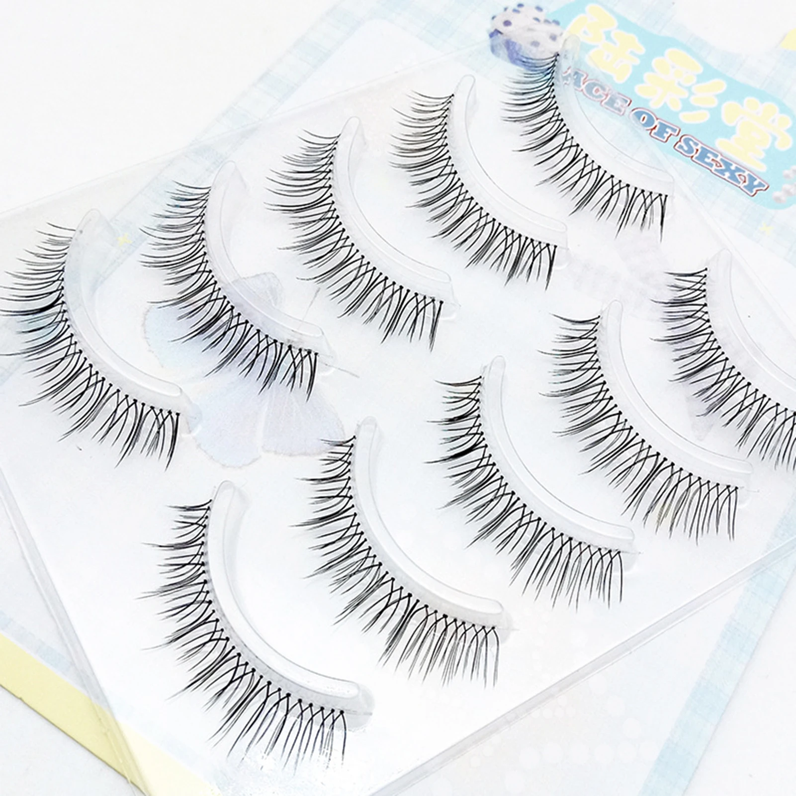 Ciglia finte coreane 5 paia di ciglia finte di simulazione naturale morbida Cosplay striscia sottile ciglia artificiali leggere dolce ragazza