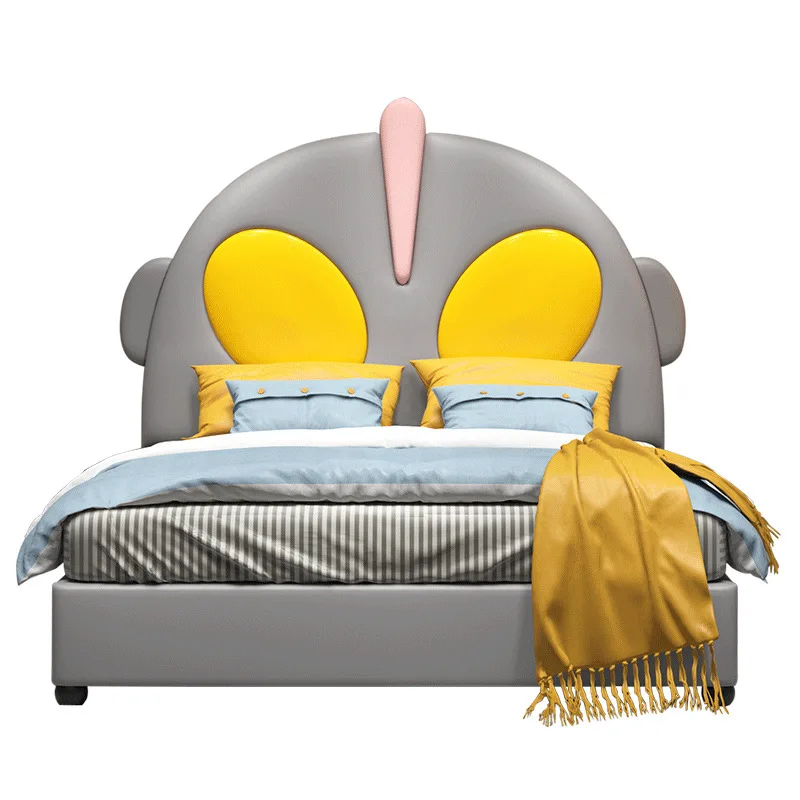 

Children's bed Ultraman leather children's boy boy bed student creative cartoon children's furniture soft bag