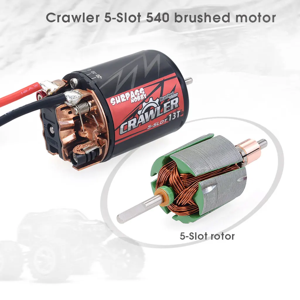 SURPASS HOBBY 540 550 แปรงมอเตอร์ 5-Slot 10T 11T 12T 13T 16T 20T สําหรับ 1/10 1/12 RC รถ Traxxas SCX10 ปีนเขา Crawler รถอะไหล่