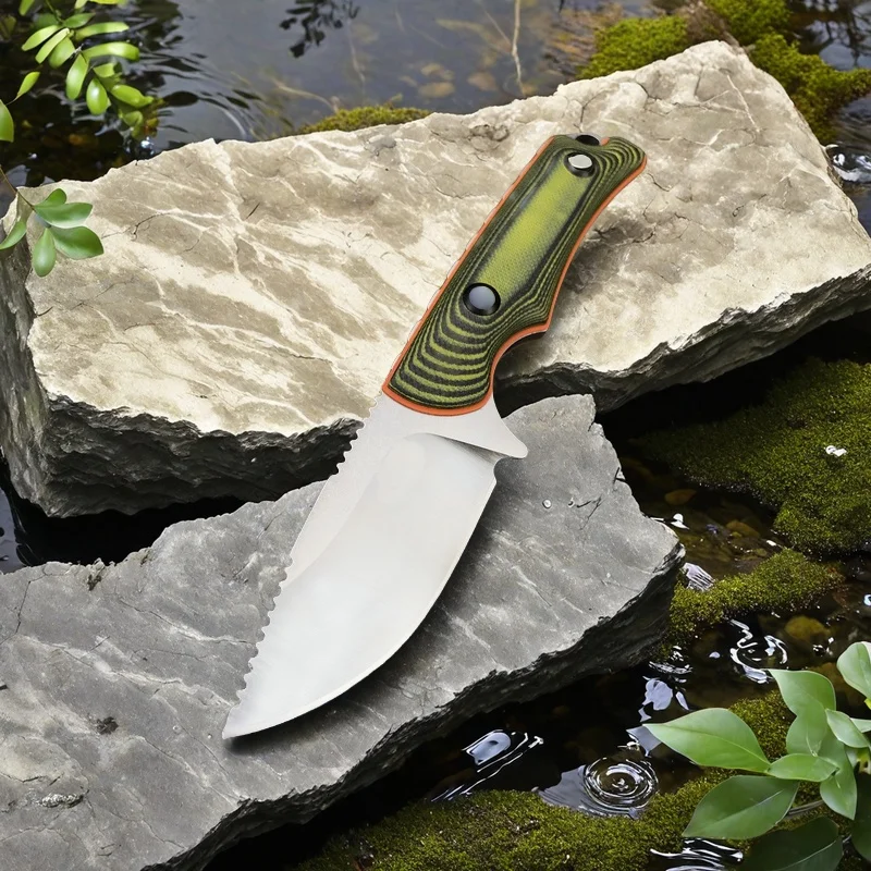 

15017 8Cr13Nov Blade Wood Handle High Hardness Fruit Knife Outdoor Portable Camping Tool Fixed Knife Self-defense Pocket Knife