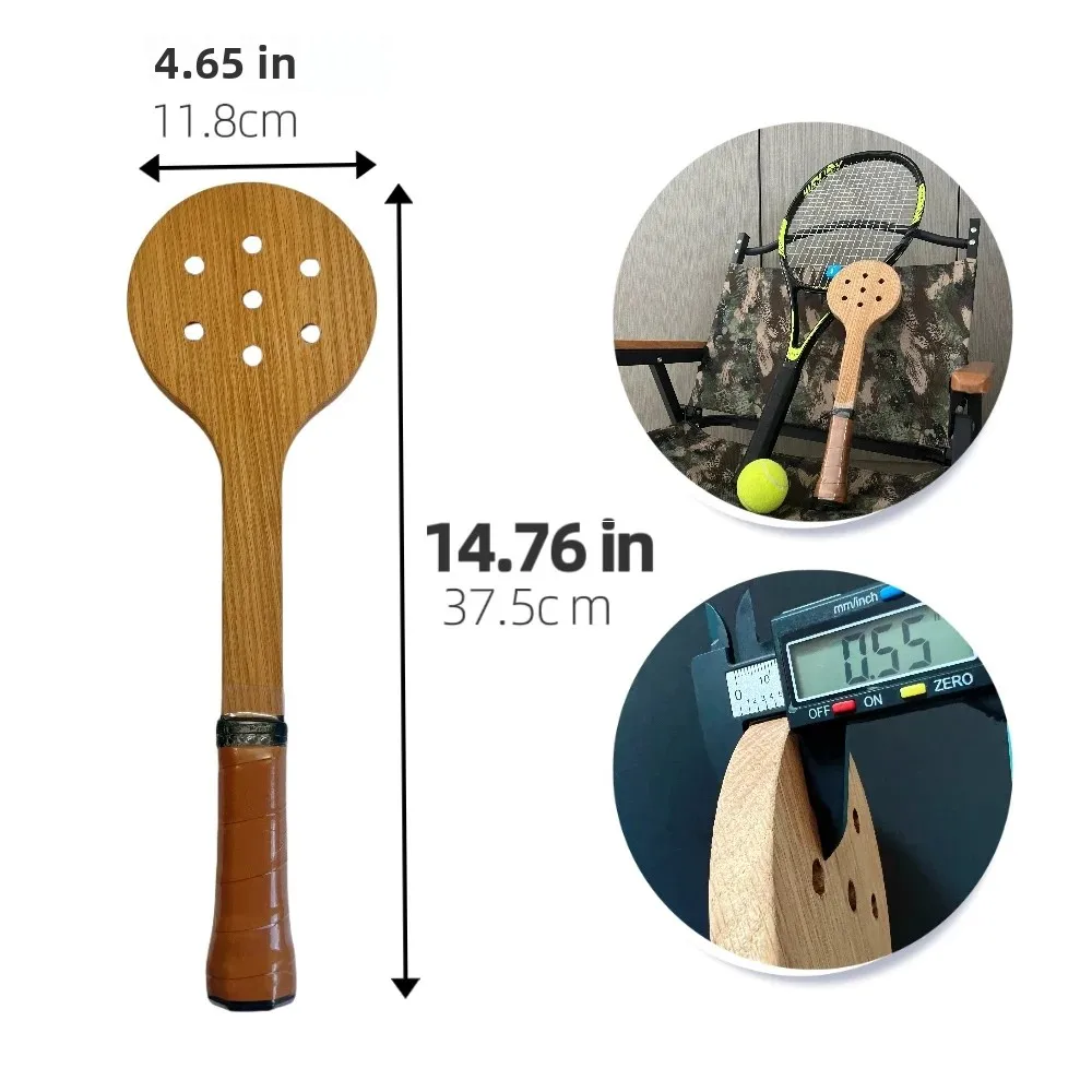 Wooden Tennis Spoon Tennis Racket Sweet Spot Trainer Tennis Training Aid Easy To Carry Grip Two-Color Optional