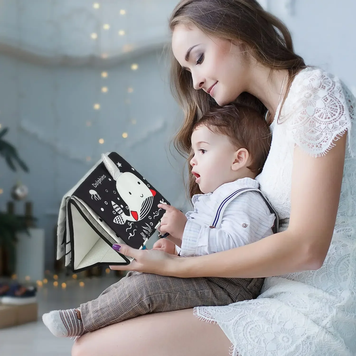 Espejo de tiempo de barriga para bebés, juguetes blancos y negros, juguetes de alto contraste para bebés recién nacidos, regalo sensorial para bebés de 0 a 12 meses