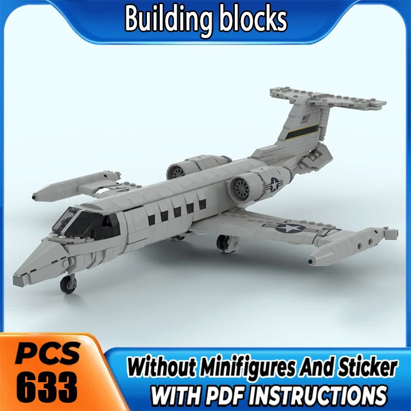 MOC Premium Building Blocks C-21A Lear Jet Model DIY Assemble Bricks High Precision Collectible Toy Holiday Christma Gift
