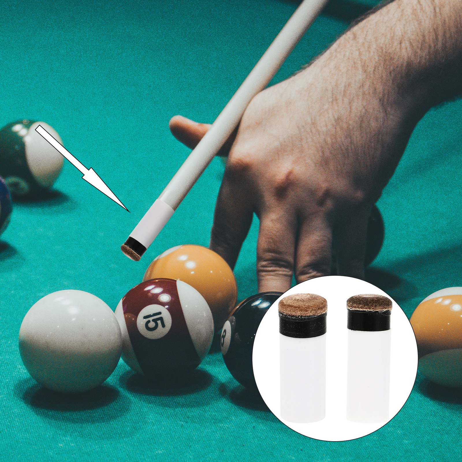 

10 Pcs Billiard Cue Angle Parts Pool Replacement Tips for Cues Sticks Screw on Club