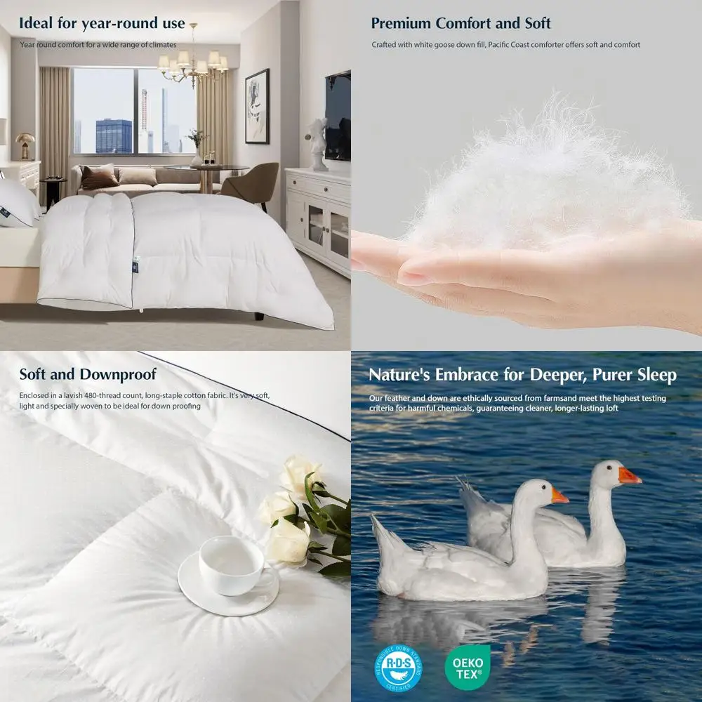 

Роскошное всесезонное одеяло-вкладыш из белого гусиного пуха, размер King Size, 106x90 см