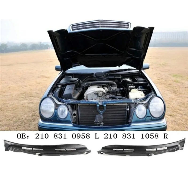 

1 пара переднего стеклоочистителя, накладка на капот, дефлектор воды, накладка на шею, панель для Mercedes Benz E-Class W210 1996-2002