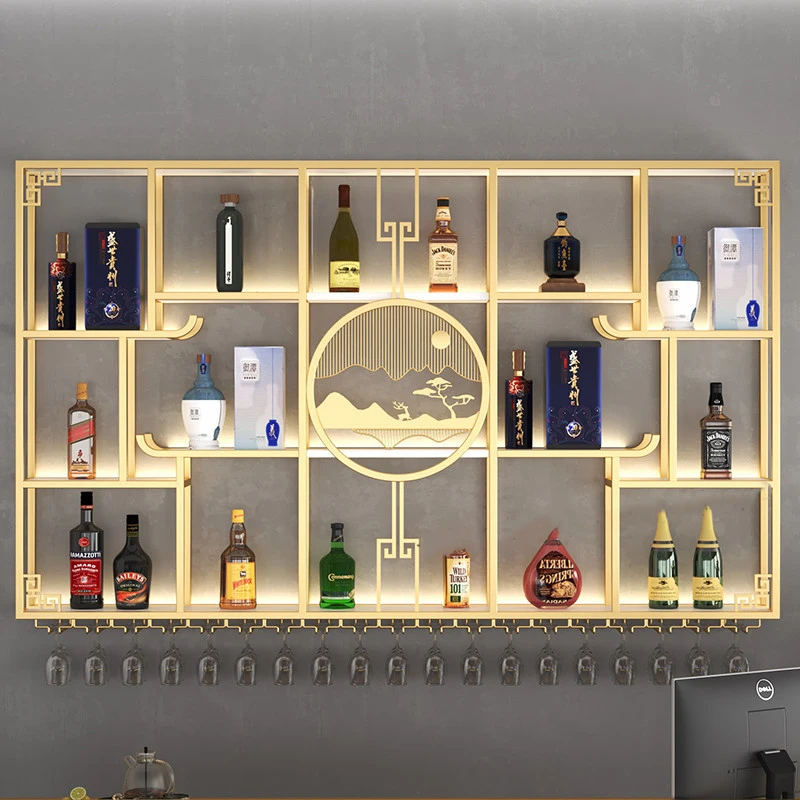 Small Modern Industrial Bar Cabinet Unique Storage Salon Wine Cabinets Wall Mounted Metal Armario Para Vinos Home Furnitures