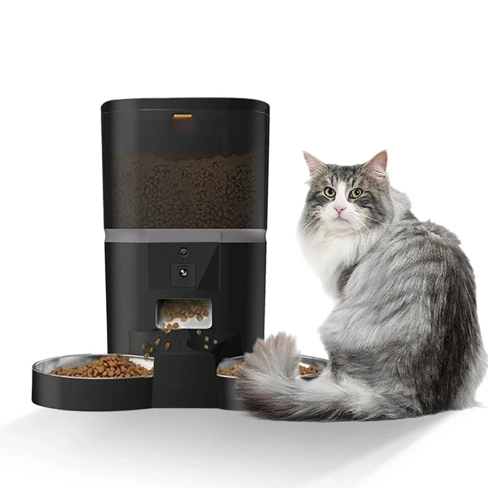 4L With HD Camera Automatic Pet Feeder Cat And Dog Food Remote Automatic Dog Dispenser Suitable For Two Pet Cat And Dog Feeding