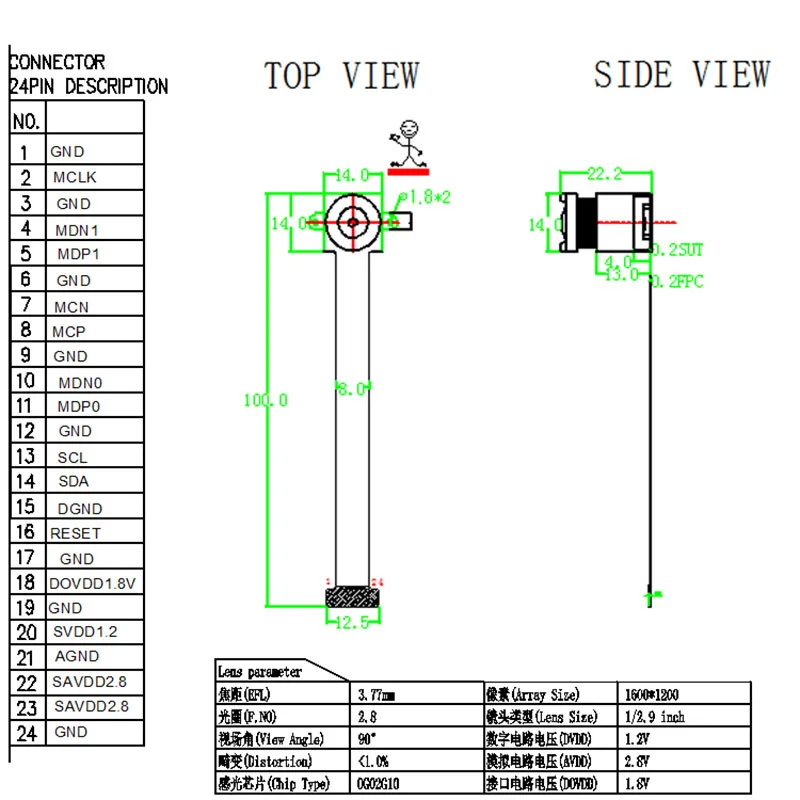 2MP USB Camera Module OG02B10 cmos 95 Degree No-Distortion Global shutter Color Image usb2.0 Free Drive For Motion Capture
