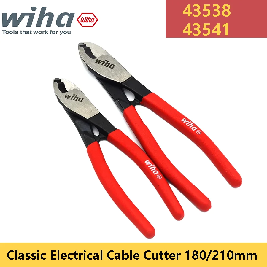 WIHA 43538/43541 Electrical Cable Cutter 180/210mm for Cutting Copper Wire Cable Crimping Cutting Hand Tools For Electricians