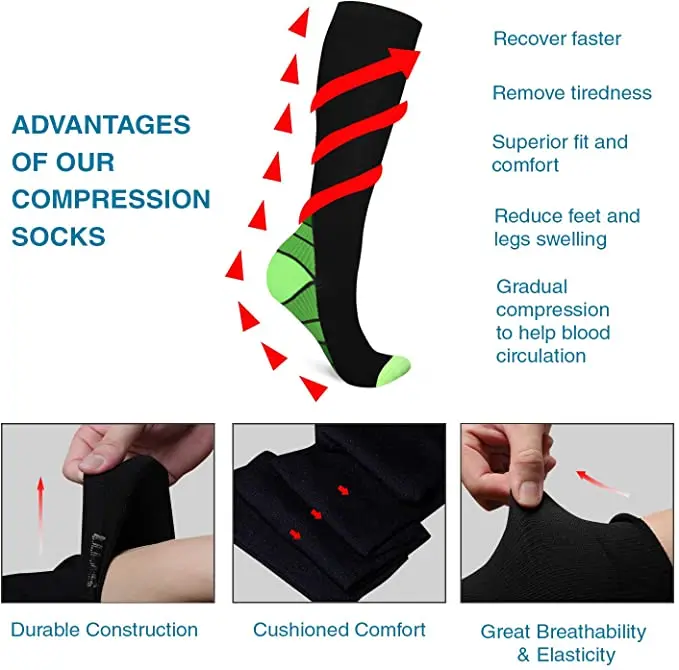 Running Compression Socks Men Women Fit For Varicose Veins Medical Nursing Socks Rugby Socks Sport Cycling Riding Socks Dropship