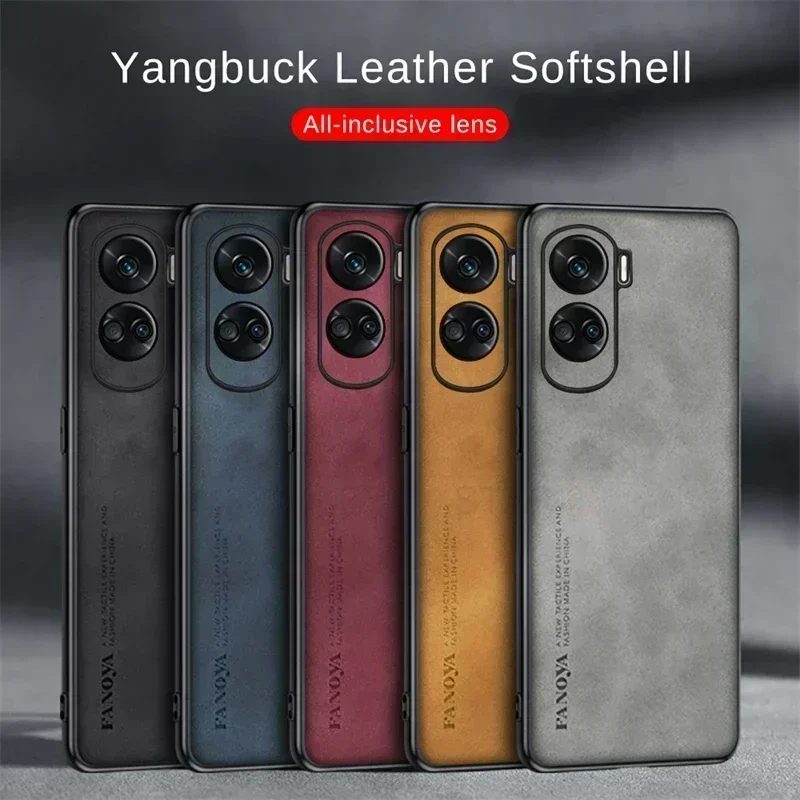 Honor90 90lite Luxury Sheepskin Leather Case For Huawei Honor 90 Lite 5g Camera Protect Men Retro Back Cover On Honor90lite