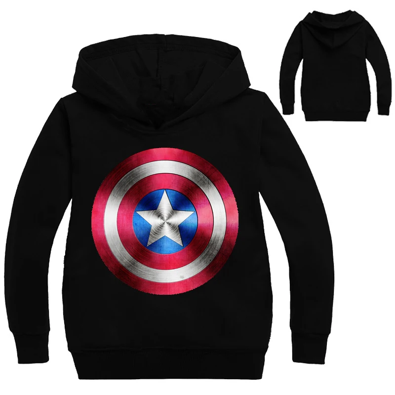 Spider man Boys Sweatshirts Cartoon Captain America Children Hoodies Sweatshirts Anime Avengers Boys Clothing