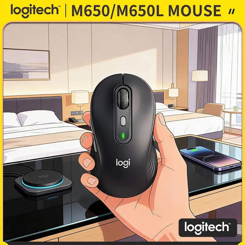 

Беспроводная мышь Logitech M650/M650L - бесшумные нажатия, усовершенствованное оптическое отслеживание, 24 месяца автономной работы, эргономичный дизайн