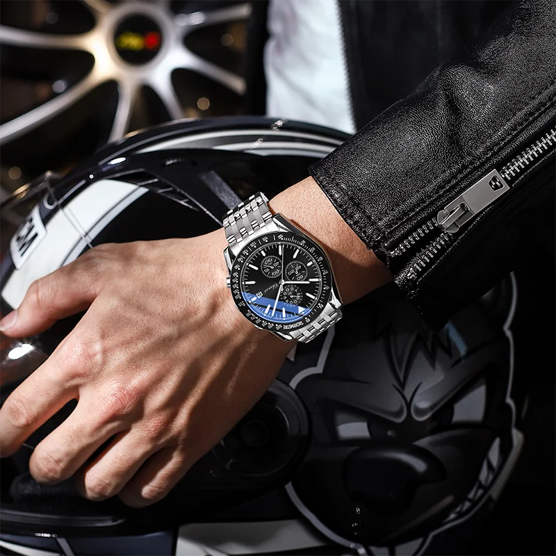 New CHENXI Casual Multi-function Men's Watches Waterproof Chronograph Luminous Outdoor Stainless Steel Strap Men's Wristwatch