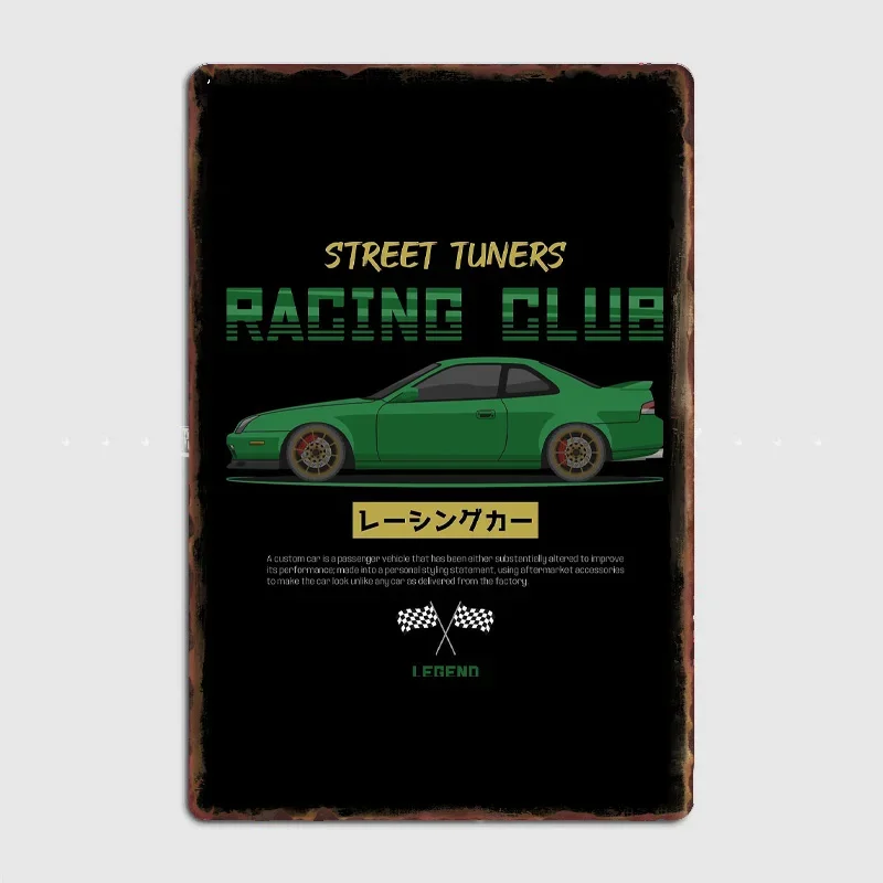 Tuner Green Lude MK5 JDM Classic Sports Car Posters  Metal Sign Poster Car Club Indoor Room Decoration Vintage Home Wall Decor